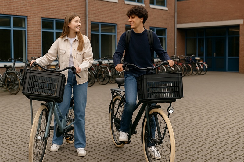 Middelbare school fietsen
